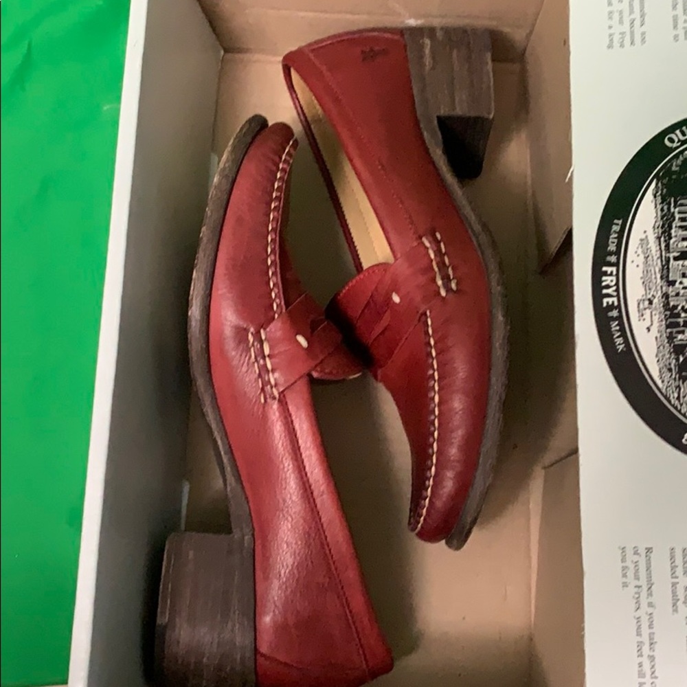 Frye loafers. Red leather. Size 7.5